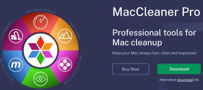 A screenshot of MacCleaner Pro- mac cleaner software