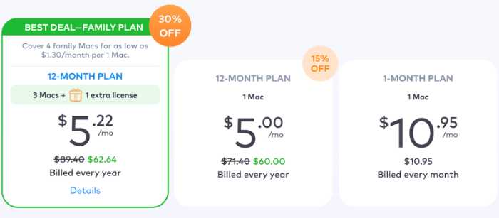 A screenshot of mackeeper pricing