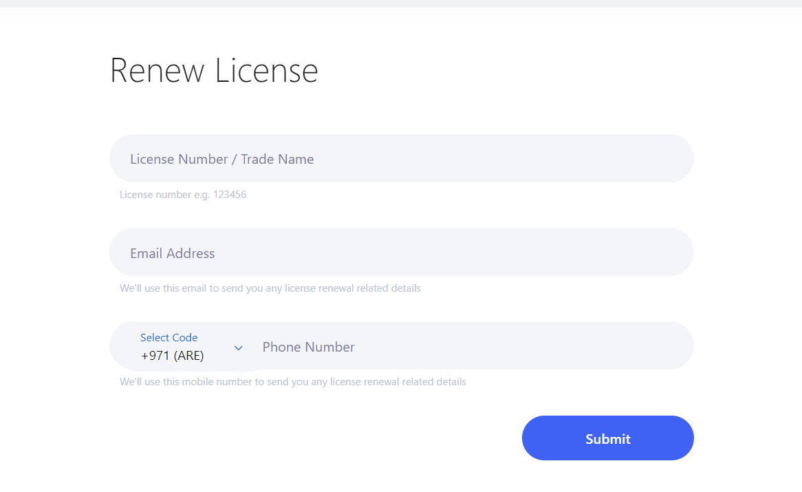 A screenshot of how to renew a licence.