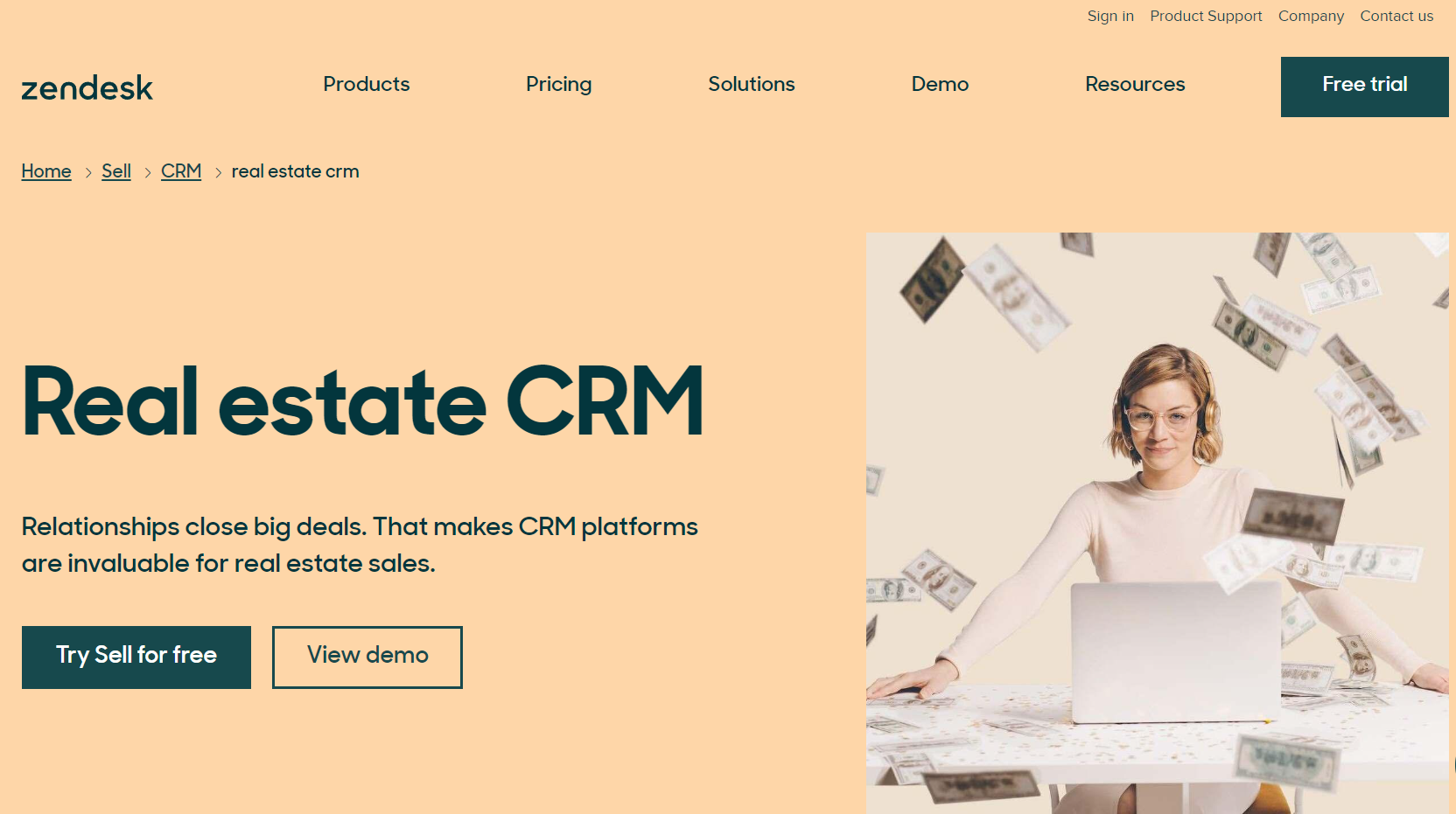 A screenshot of Zendesk Sell- one of the best Real Estate CRMs