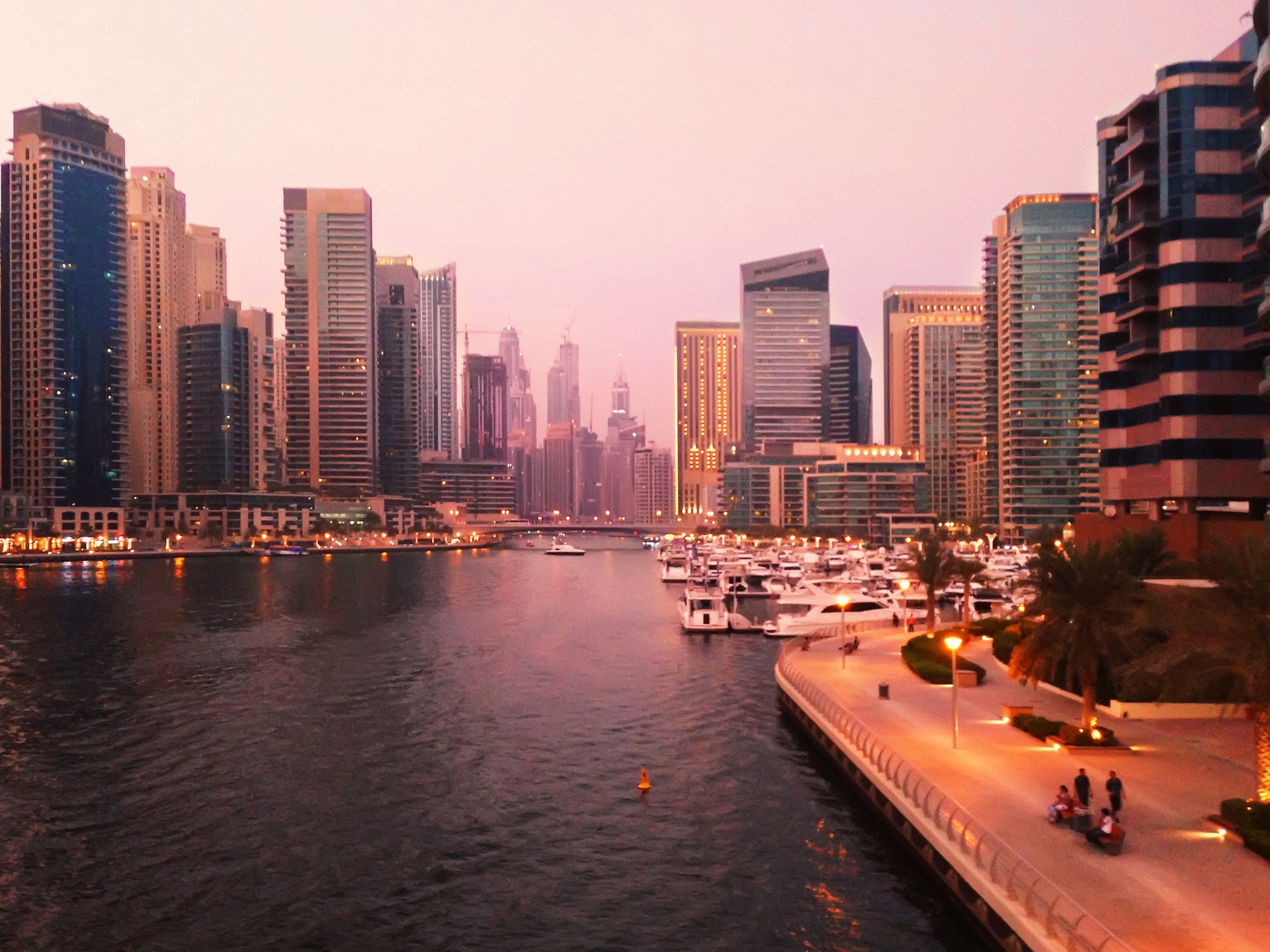 A stock image of a Dubai marina.